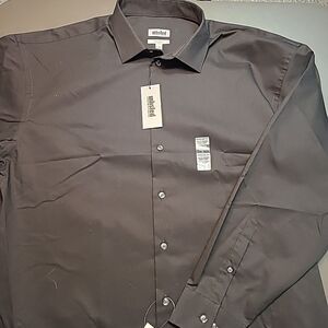 Unlisted Kenneth Cole Shirt Mens Large 16-16.5 32/33 Black Regular Fit NEW NWT